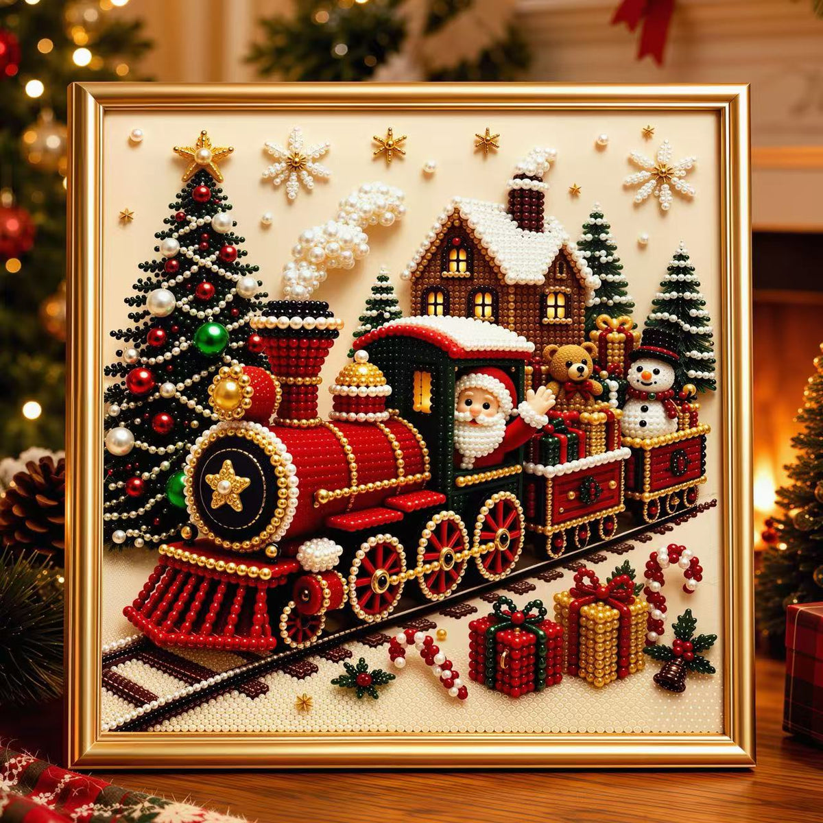 North Pole Express pearl diamond painting