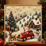 Santa’s Snowy Adventure pearl diamond painting
